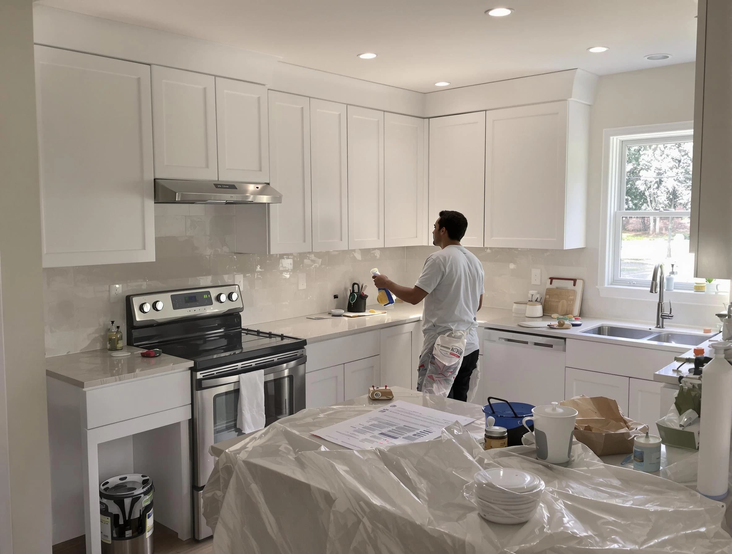 Eastlake House Painters performing detailed kitchen painting in Eastlake